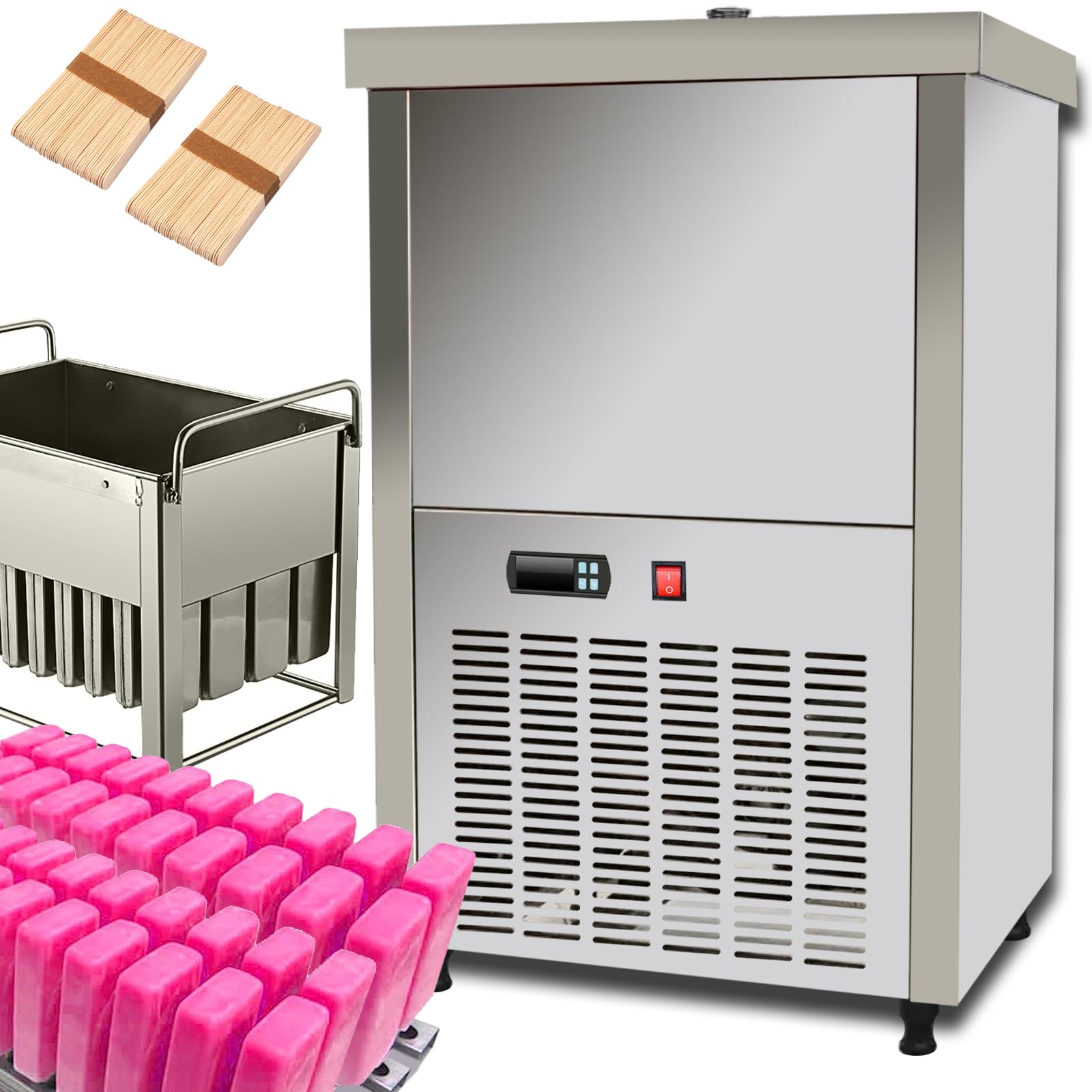 with 1 mold and Stickers Ice Popsicle Machine commercial hard Ice Cream Machine Stainless Steel ice bars Ice