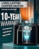 Vista 2 de WantJoin - Licuadora comercial profesional con carcasa reductora de ruido, de 2200 W, de potencia industrial fuerte y silenciosa, grado profesional