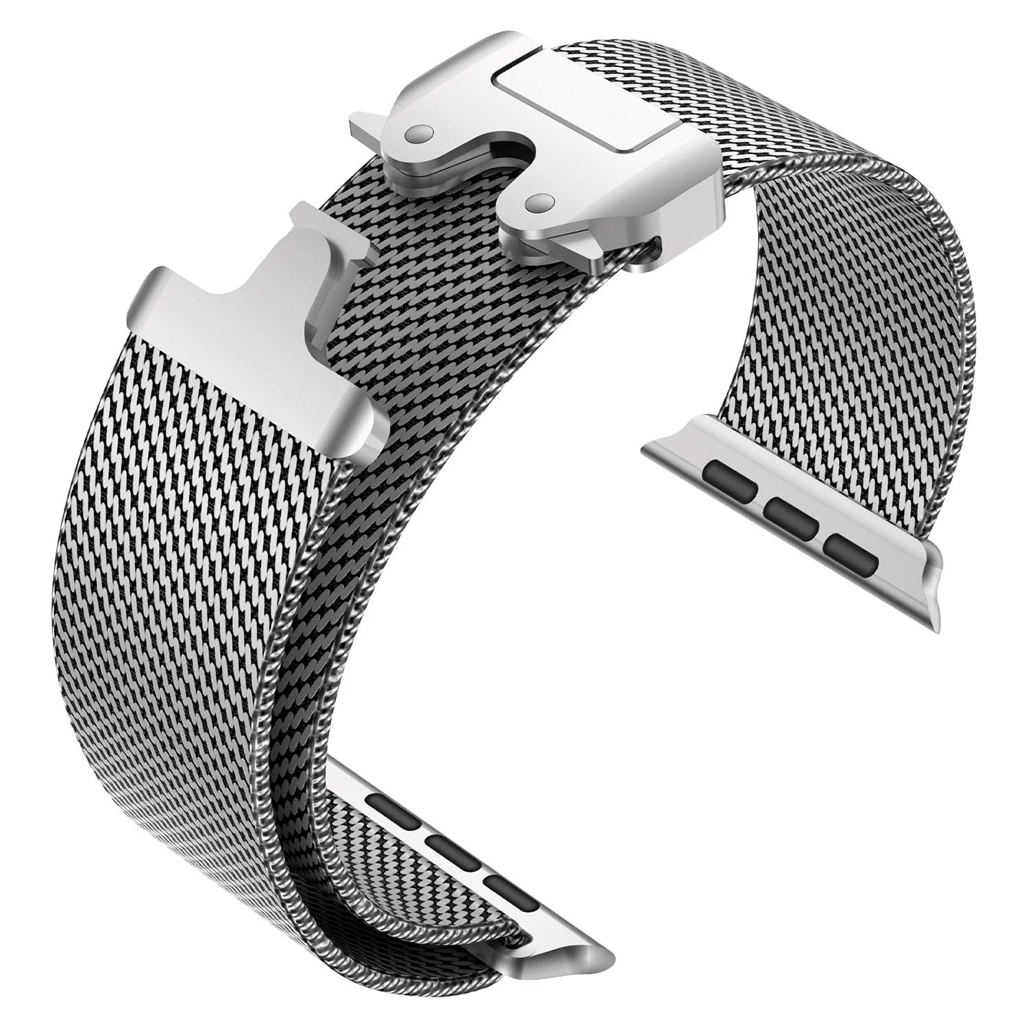 SRena MLNS cinturino per cinturino apple watch 41mm 40mm 38mm ultra 2 apple watch cinturino series 10 9 8 7 6 5 4 3 2 1 milanese originale acciaio in colore Argento Titanio