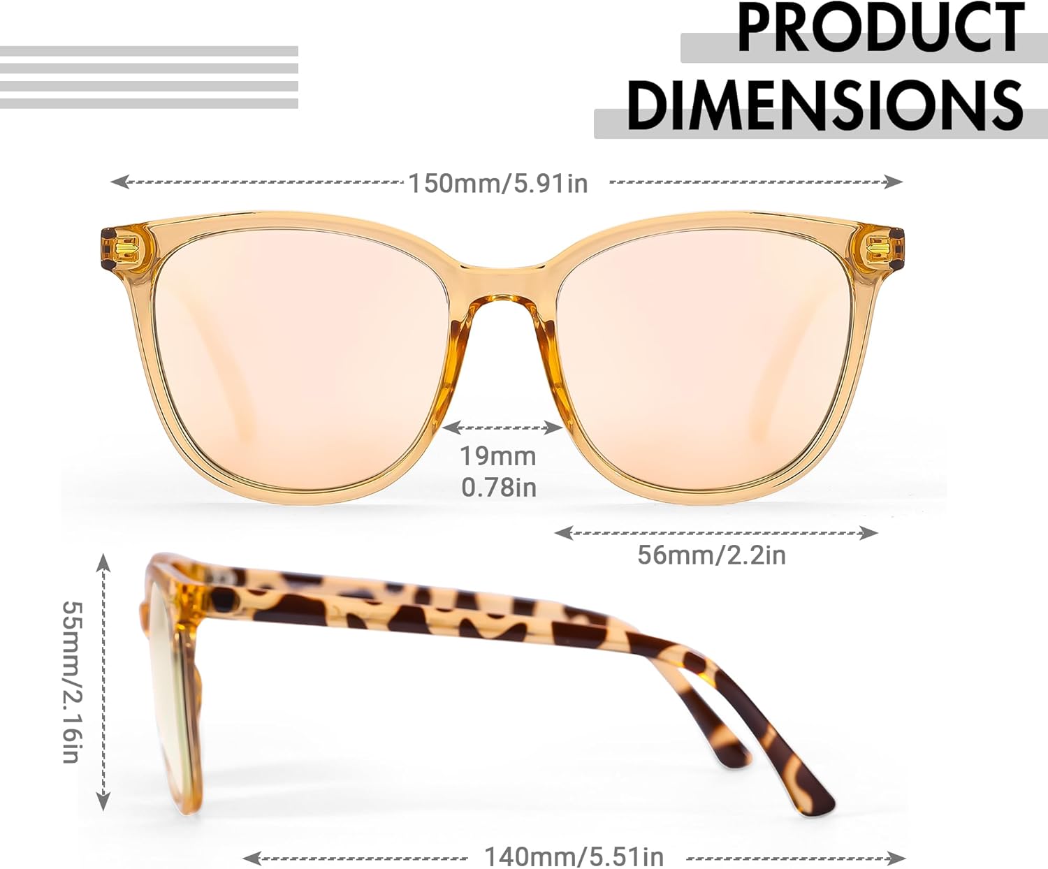 SIPHEW Mirrored Polarized Sunglasses for Women - Designer Oversized Square Beach Eyewear w UV400 Protection - Image 5