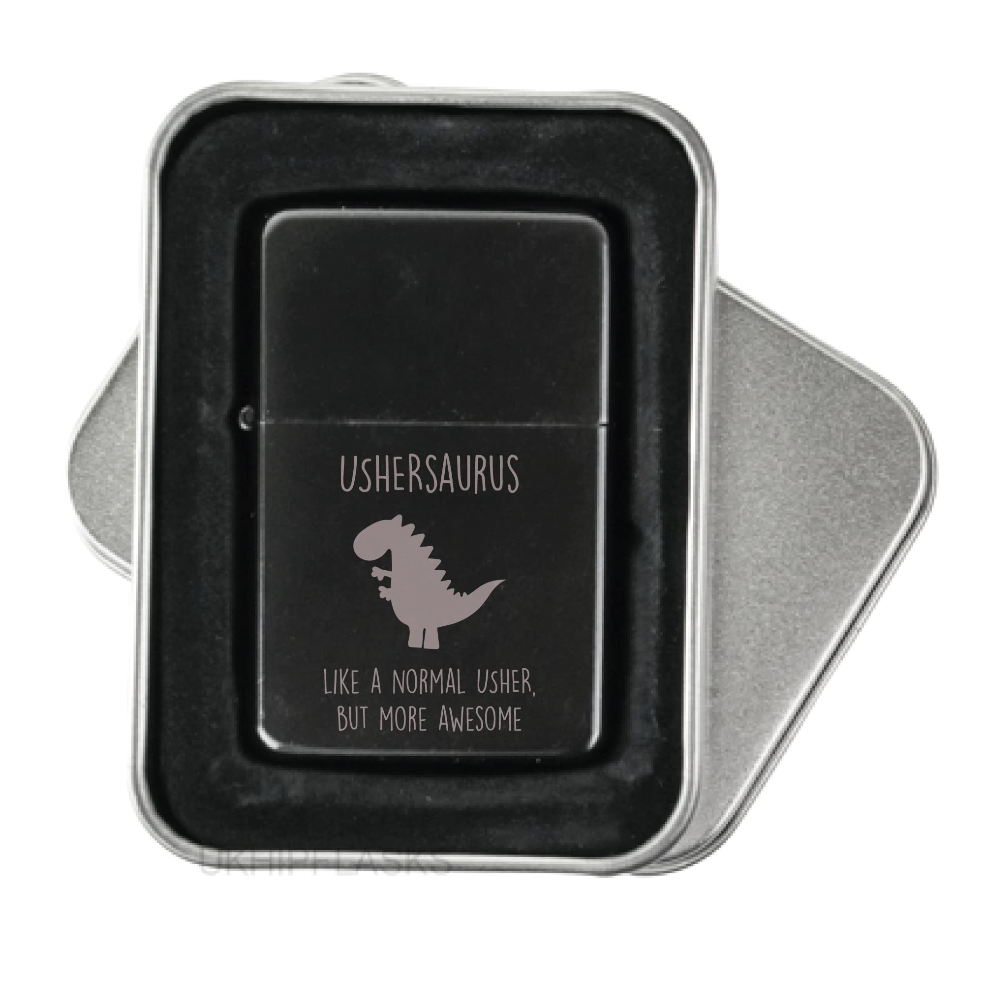60 Second Makeover Limited Usher Black Flip Lighter Ushersaurus Like A Normal Usher But More Awesome Engraved Funny Gift Present