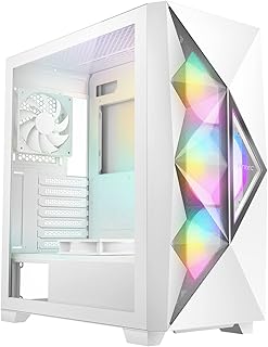 Antec DF800 FLUX Boîtier de jeu avec fenêtre en verre, ATX, 5 ventilateurs (3 ARGB avant), maille géométrique et avant mir...