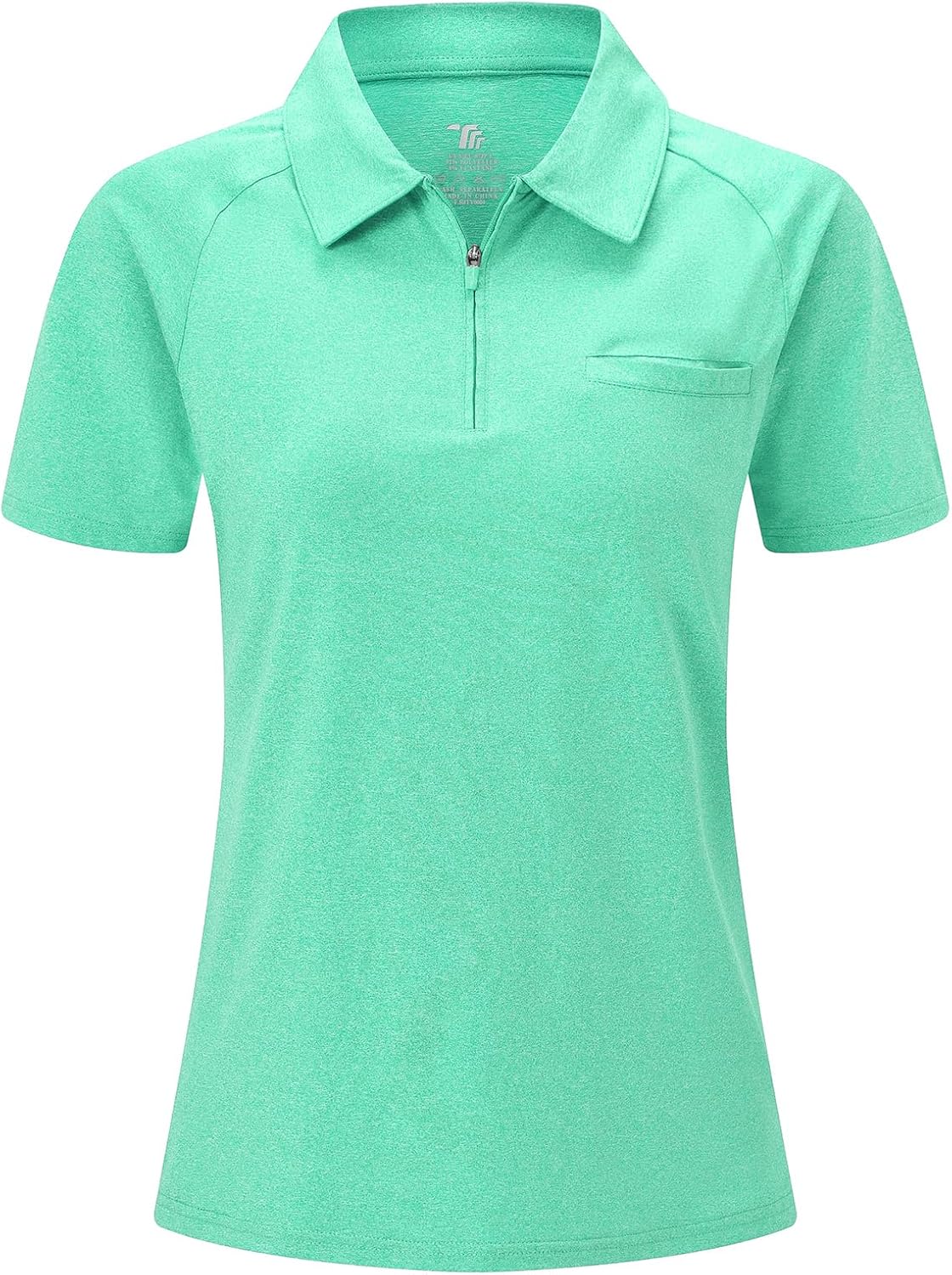 BGOWATU Women's Short Sleeve Golf Polo Shirts 1/4 Zip Tennis Tops Collared T-Shirts UV Protection Quick Dry