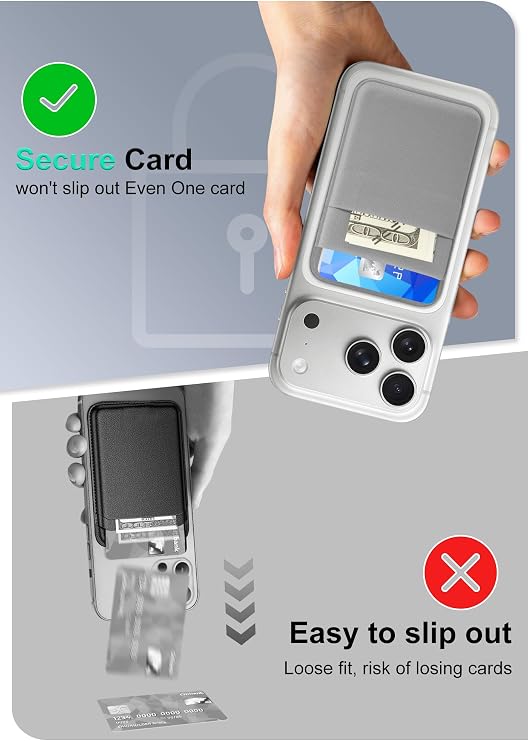 Senose Wallet Compatible for Magsafe, Magnetic Card Holder forBack of Phone