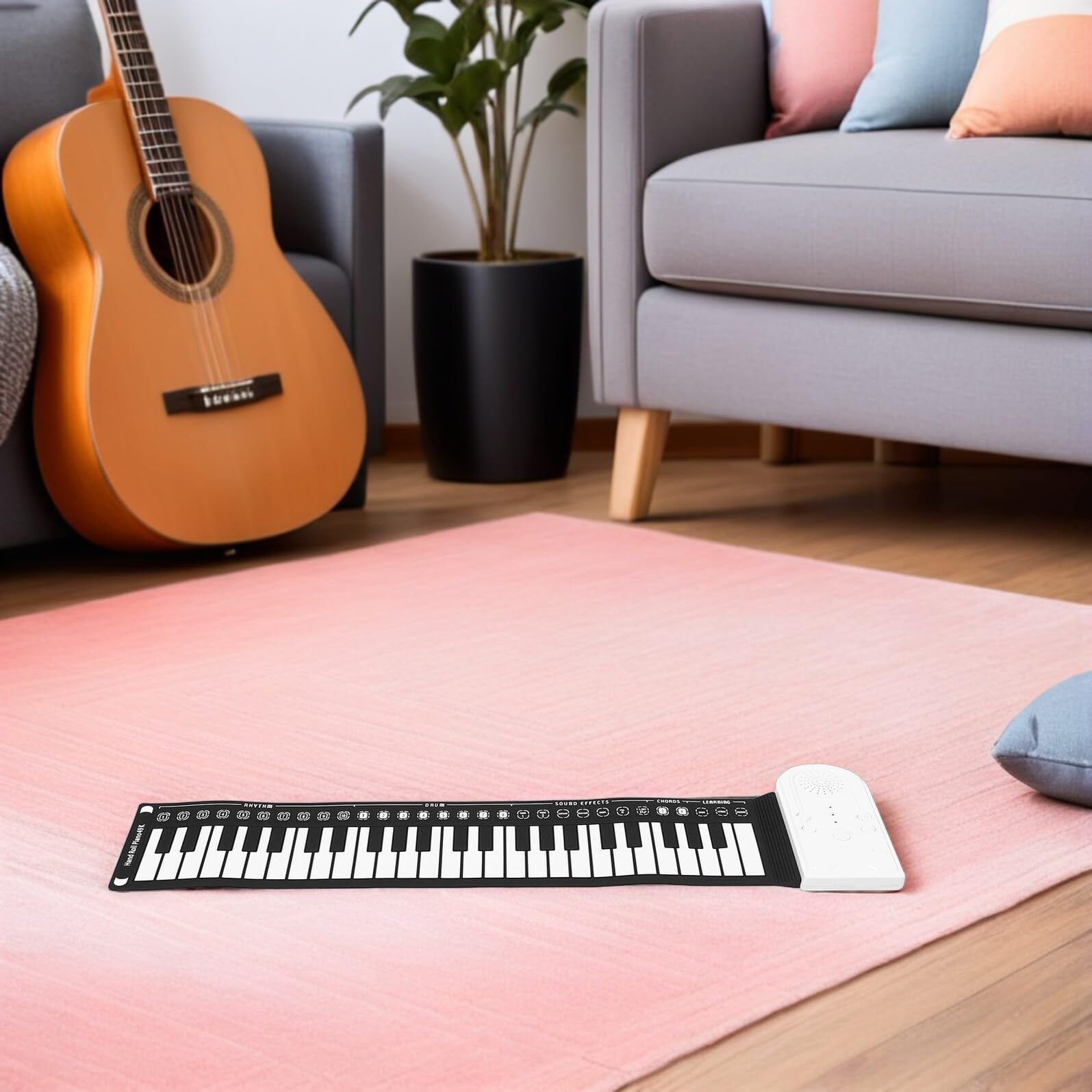 Pianoforte Arrotolabile Portatile a 49 Tasti per Principianti | Silicone Flessibile, per Lezioni e Spettacoli Musicali, Pieghevole e Leggero per Ragazzo Ragazza e Adulti