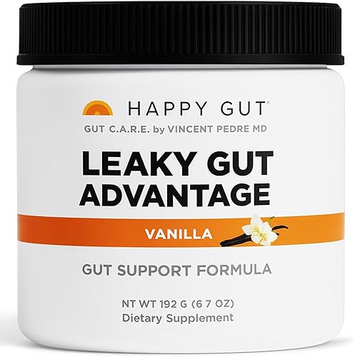 Happy Gut Leaky Gut Advantage - Suplemento reparador completo formulado por médicos para molestias abdominales y acidez estomacal - L-glutamina,