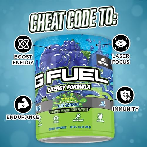 Miniatura 3 de G Fuel - Tarro de Chug Rug azul ácido 40 porciones fórmula élite de resistencia y energía inspirada en Faze Rug 1044 oz