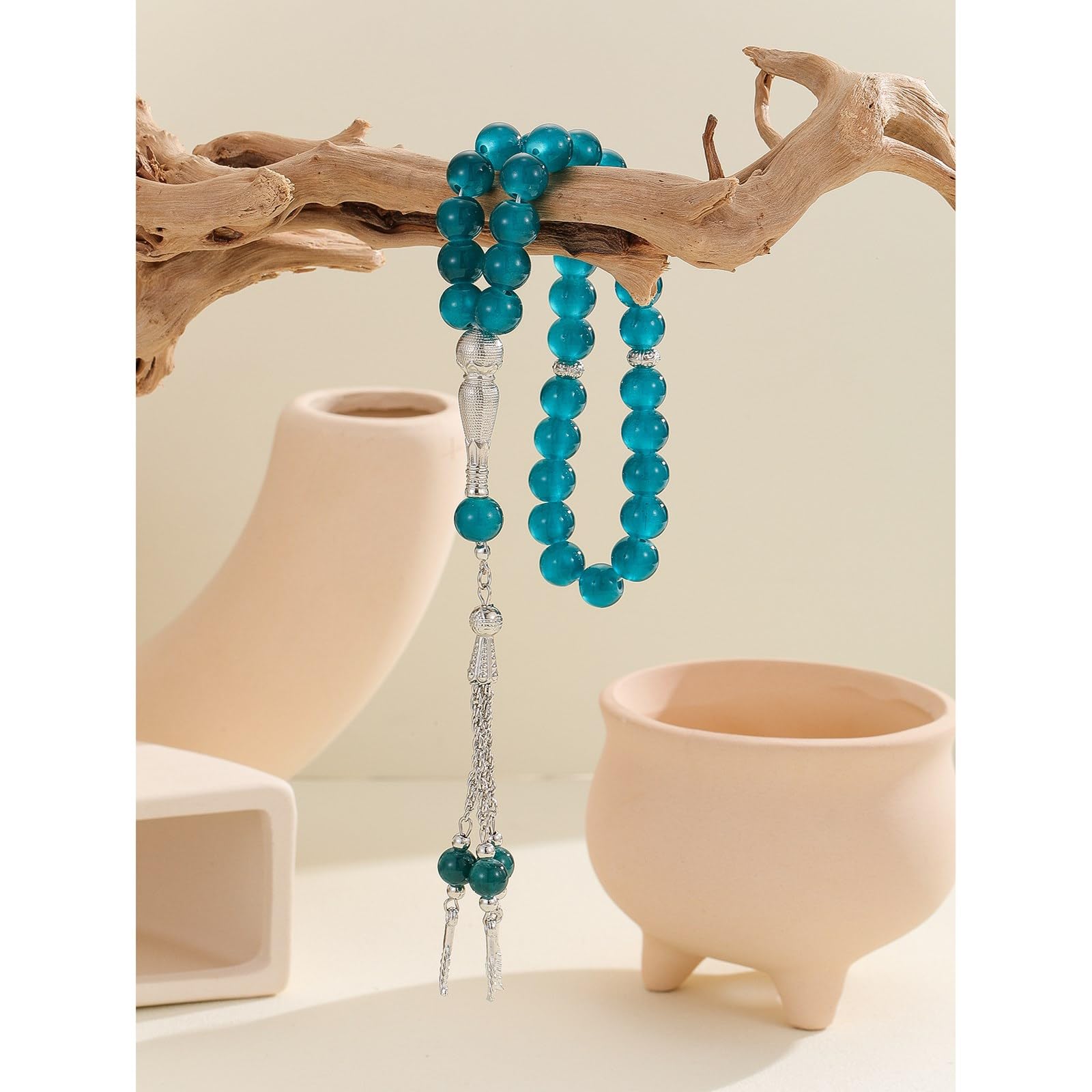 Islamische Gebetskette Aus Glas 33 Perlen - Tasbih Armband Für Meditation & Gebet