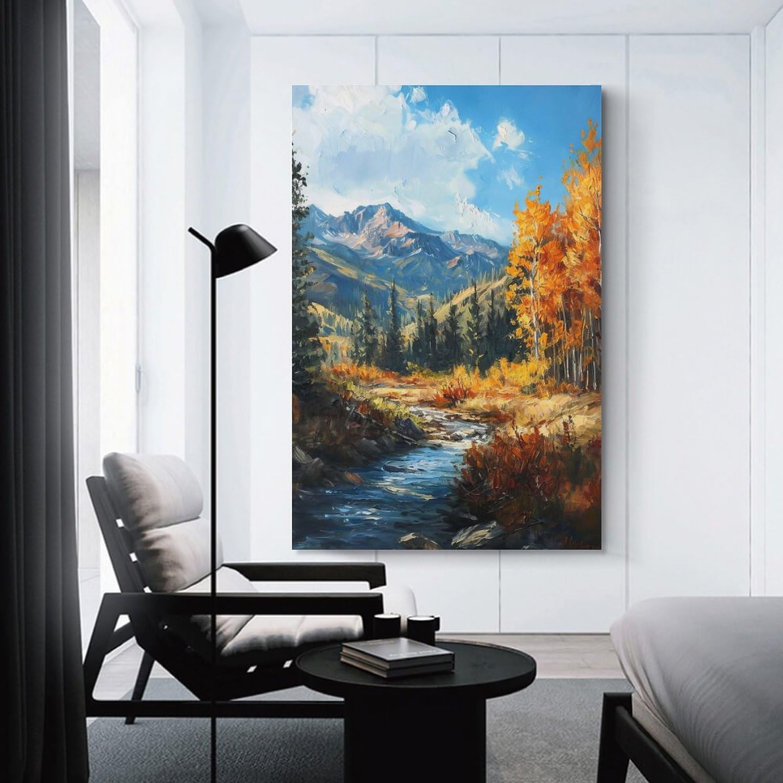 Junmoney Hanging Wall Art Majestic Mountain Vista, 20x30inch(50x75cm), for Living Room, Bedroom Or Apartment Walls, Decorative Artwork for Empty Walls