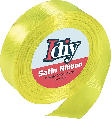 Cinta de satén (1 pulgada, 25 yardas) sin alambre, manualidades y manualidades, cestas de envoltura de regalos, decoración de boda, proyectos de