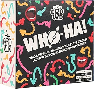 Party Crowd Who-HA Party Game for Friends Fun, Quick Thinking Party Game for Teens or Adults Games for Holidays,Drawing, Thinking, Speaking, Stocking Stuffer, Hilarious Funny for Camping Ages 14+