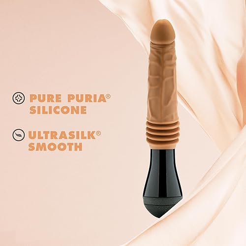 Miniatura 6 de Blush Novelties Dr. Skin Silicone Dr. Arthur - Consolador vibrador, giratorio y empujador grande de 10.5 pulgadas con 3 velocidades, puria platino