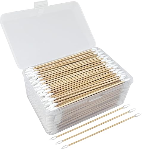 Gun Cleaning Swabs, Dual - Ends Tips, Gun Cleaning Supplies,6 Inch Long Cotton Swabs with Bamboo Sticks in A Storage Case for Gun Cleaning and