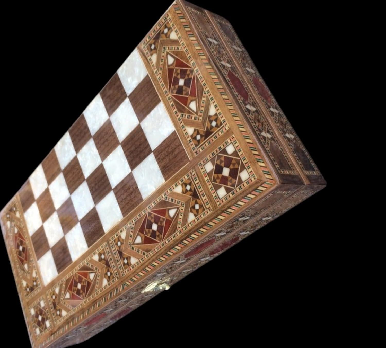 Luxury Backgammon Set for Adults Solid Inlaid Wood Game Board Checkers Handmade Game Sets - Gift for Dad, Husband, Anniversaries