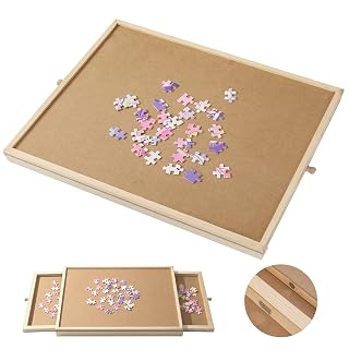 Small Puzzle Board 17.1 X 13.4 Inch Puzzle Table - Suitable for Personal Small Jigsaw Puzzles Table with 2 Storage Drawers,Portable Lightweight Jigsaw Puzzle Board(100-300Pcs) - Amazon product rated Grade A