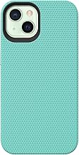 ibimble Shield Series iPhone 13/14 Back Cover Case with Triangle Texture Grip, Wireless Charging Support, Compatible with iPhone 13/14 (6.1") (TPU+Polycarbonate|Turquoise)