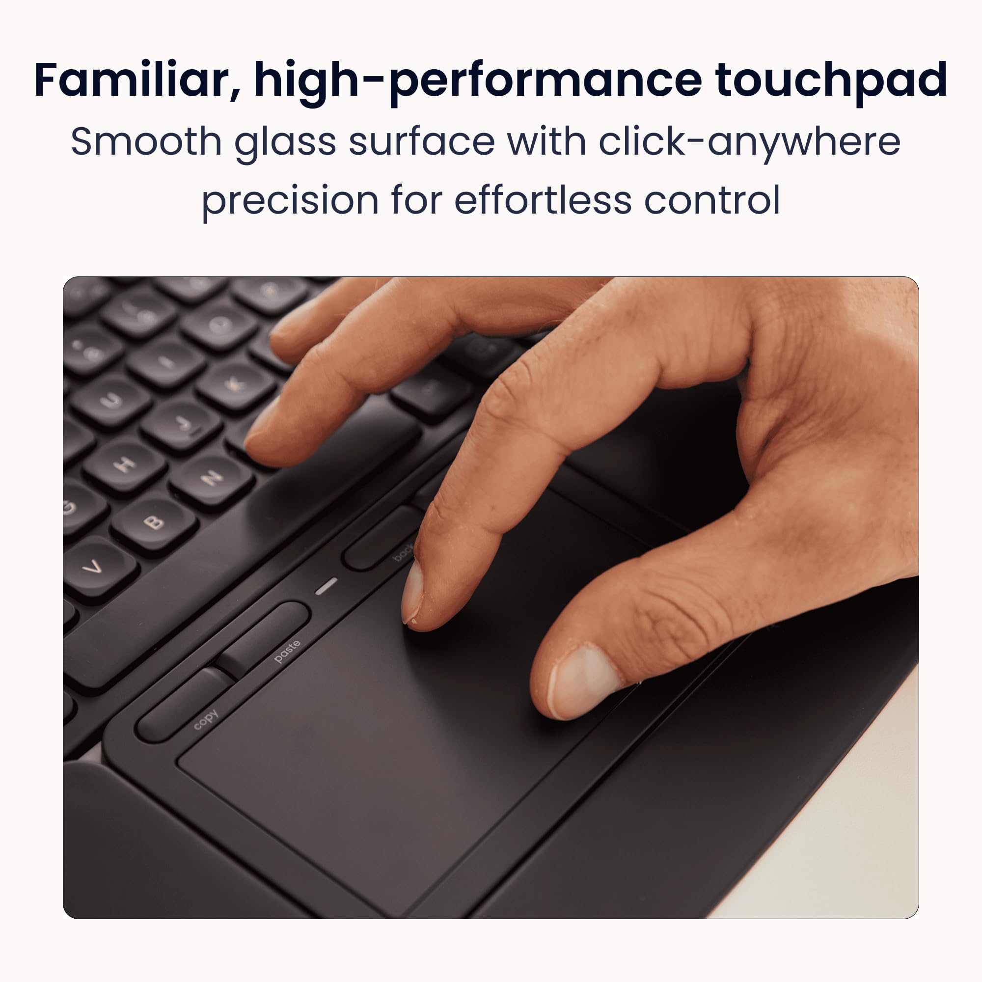 Contour Touch: Panel táctil ergonómico Bluetooth inalámbrico para Windows 10/11, multitáctil, Vidrio de Alta precisión, Clic en Cualquier Lugar, 4 Teclas programables, reposamuñecas Completo.