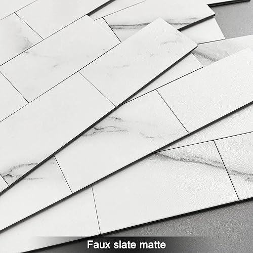 Miniatura 9 de BeNice Azulejos de ducha para despegar y pegar para cocina, baño, azulejos de ducha impermeables (5 hojas, gris)