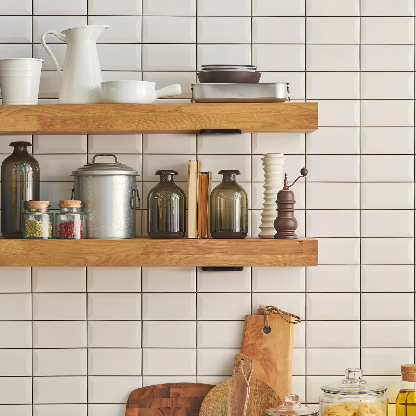 4 Piezas Soportes para Estantes de Pared en Esquina, Reforzado