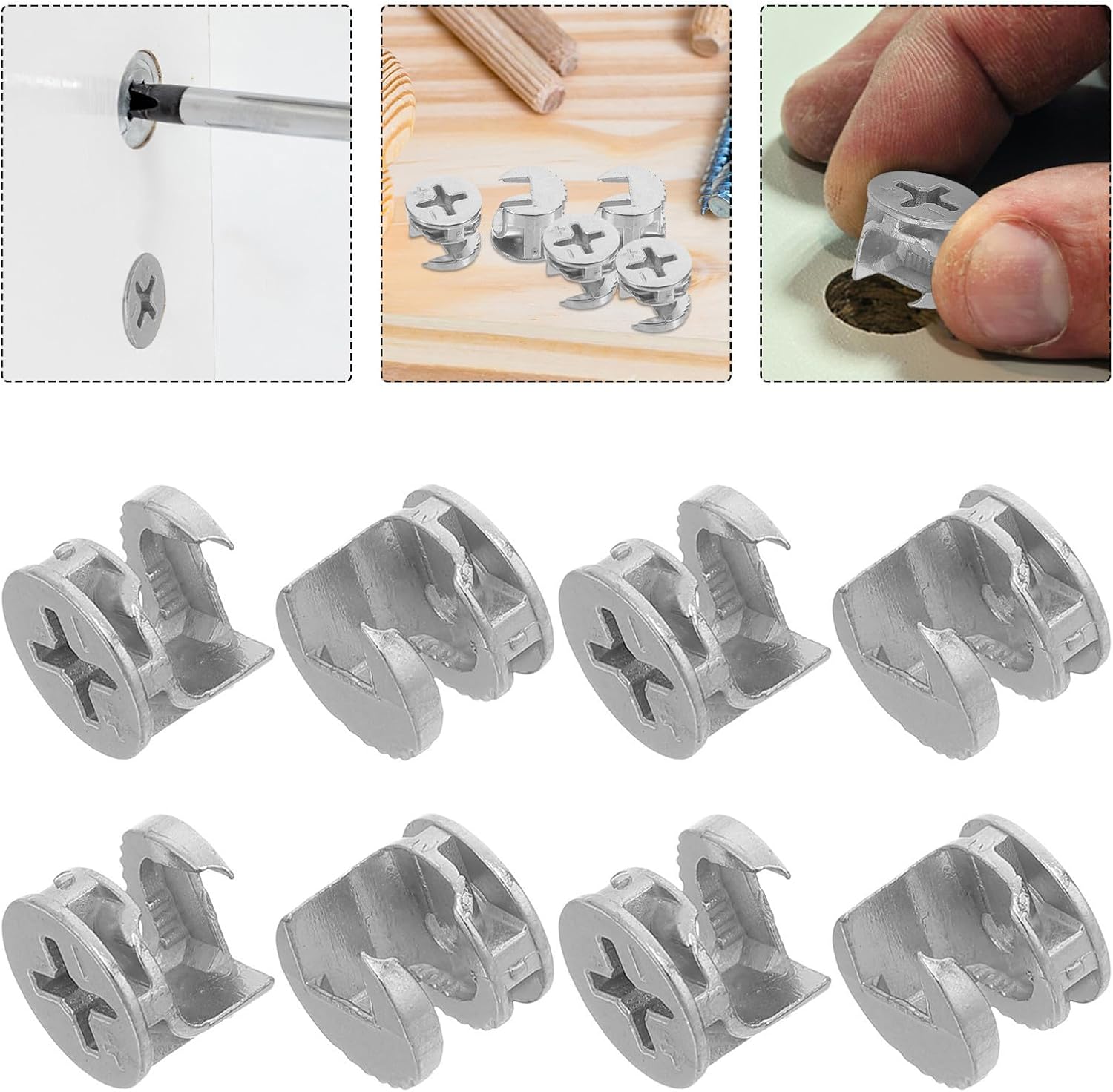 50pcs Furniture Connector Bolts Zinc Alloy Cam Locks for Assembly