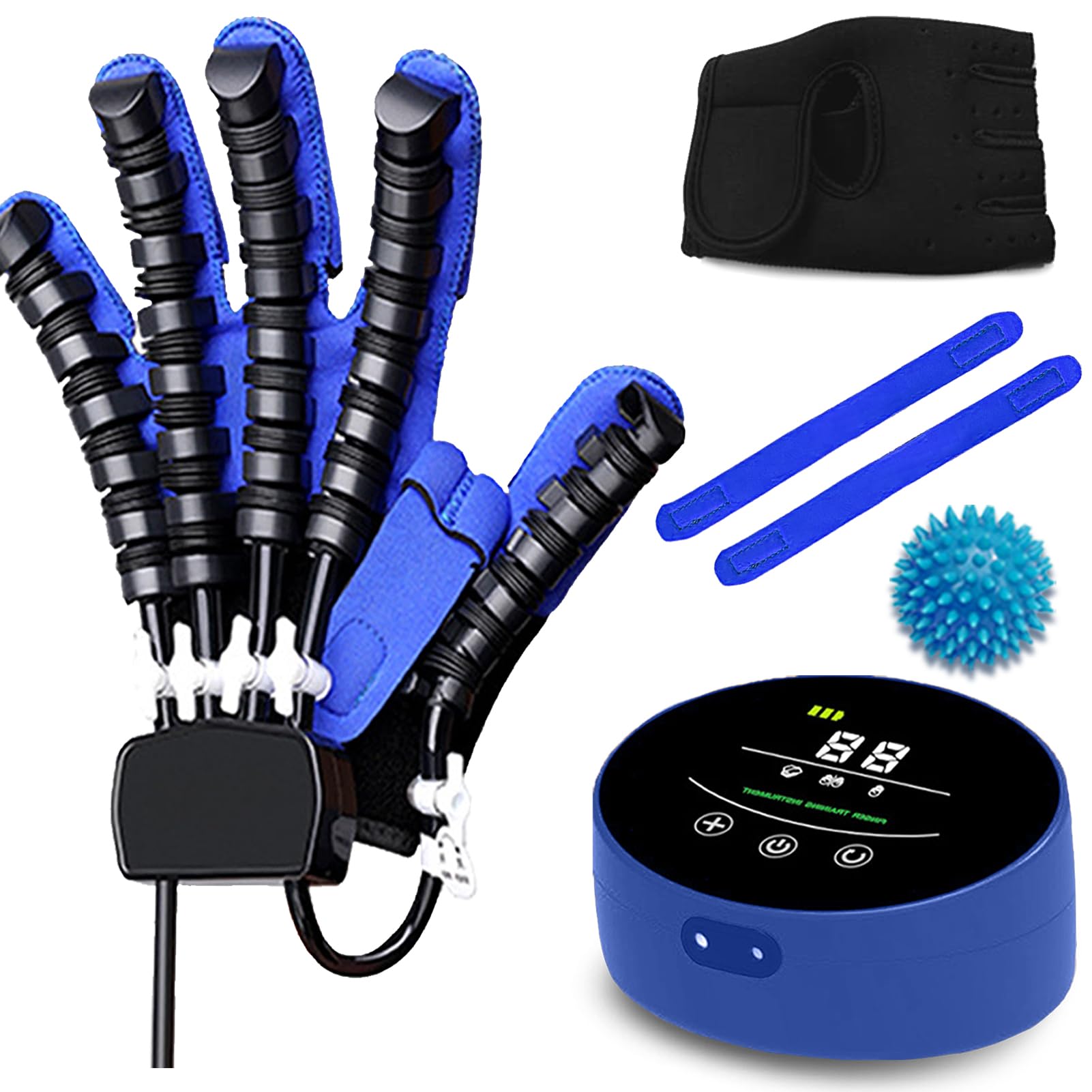 Guantes Robot de Rehabilitación de Mano Accidente Cerebrovascular Dedos Equipos de Terapia Física, Órtesis para Dedos Recargable, para Ejercicio de Extensión de Dedos(Size:S izquierdo,Color:Estándar)