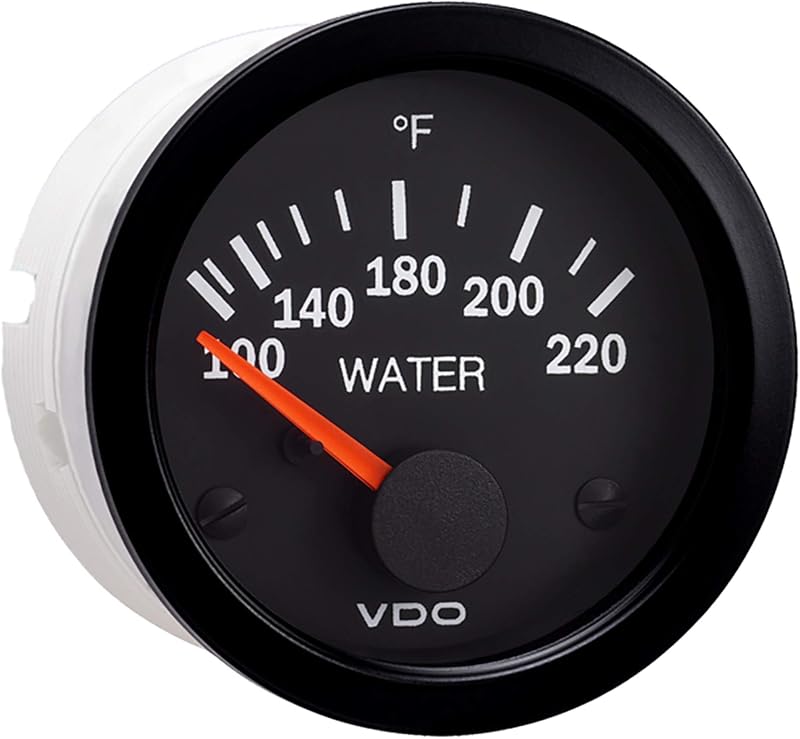 Manômetro de temperatura da água VDO Vision Black 220°F, 12 V – 1 unidade