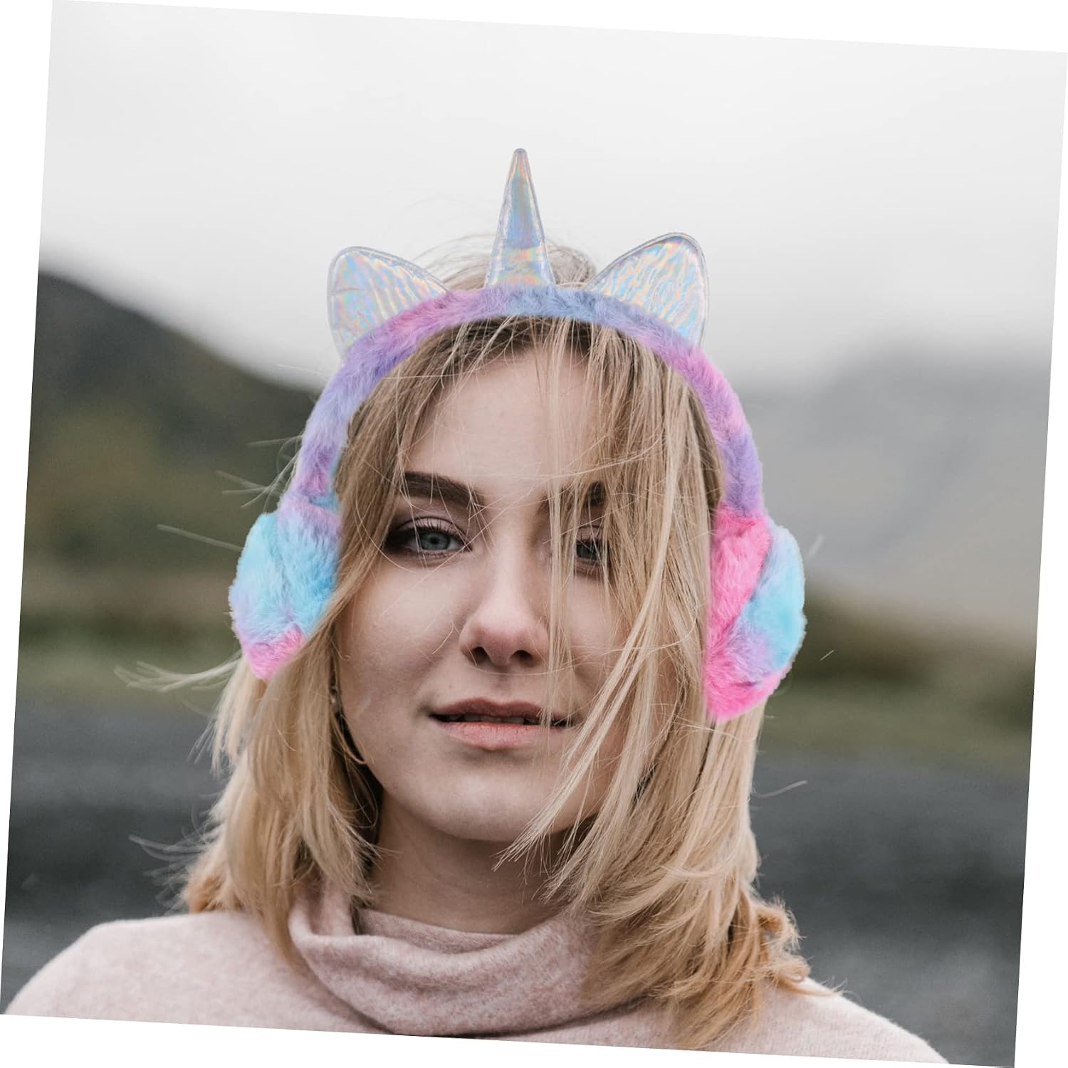 LIOOBO Unicorn Sequin Earmuffs Plush Ear Cover for Girls Winter Outdoor Protection Comfortable Ear Warmer for Boys and Girls