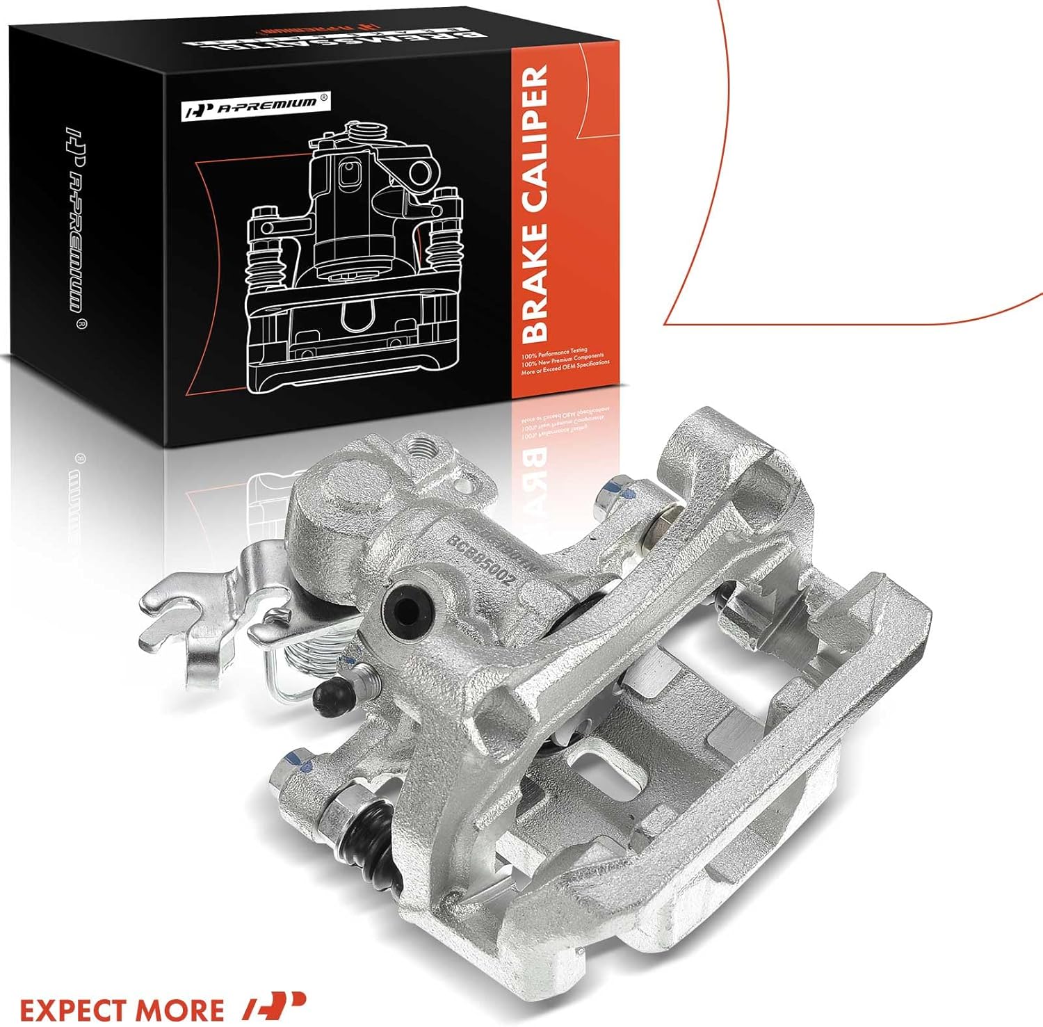 A-Premium Disc Brake Caliper Assembly with Bracket Compatible with Ford, Lincoln, Mazda and Mercury Models - Fusion 2006-2012, 6 2006-2013, Zephyr 2006, MKZ 2007-2012, Milan - Rear Left Driver