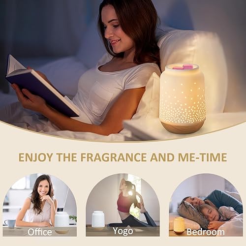 Miniatura 5 de Calentador de cera de cerámica para cera perfumada, calentador de cera de velas para oficina en casa, quemador de cera aromática, calentador de cera