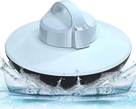 Robotic Pool Cleaner, Cordless Pool Vacuum with Dual-Drive Motors, Top Handle, Self-Parking Technology, Lightweight, Perfect for Above-Ground/In-Ground Flat Pools up to 645sq.ft Lasts 90 Mins