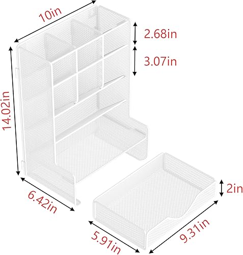Miniatura 7 de Organizador de bolígrafos para escritorio, organizador de escritorio multifuncional, soporte de pared para bolígrafos con cajón para la escuela,