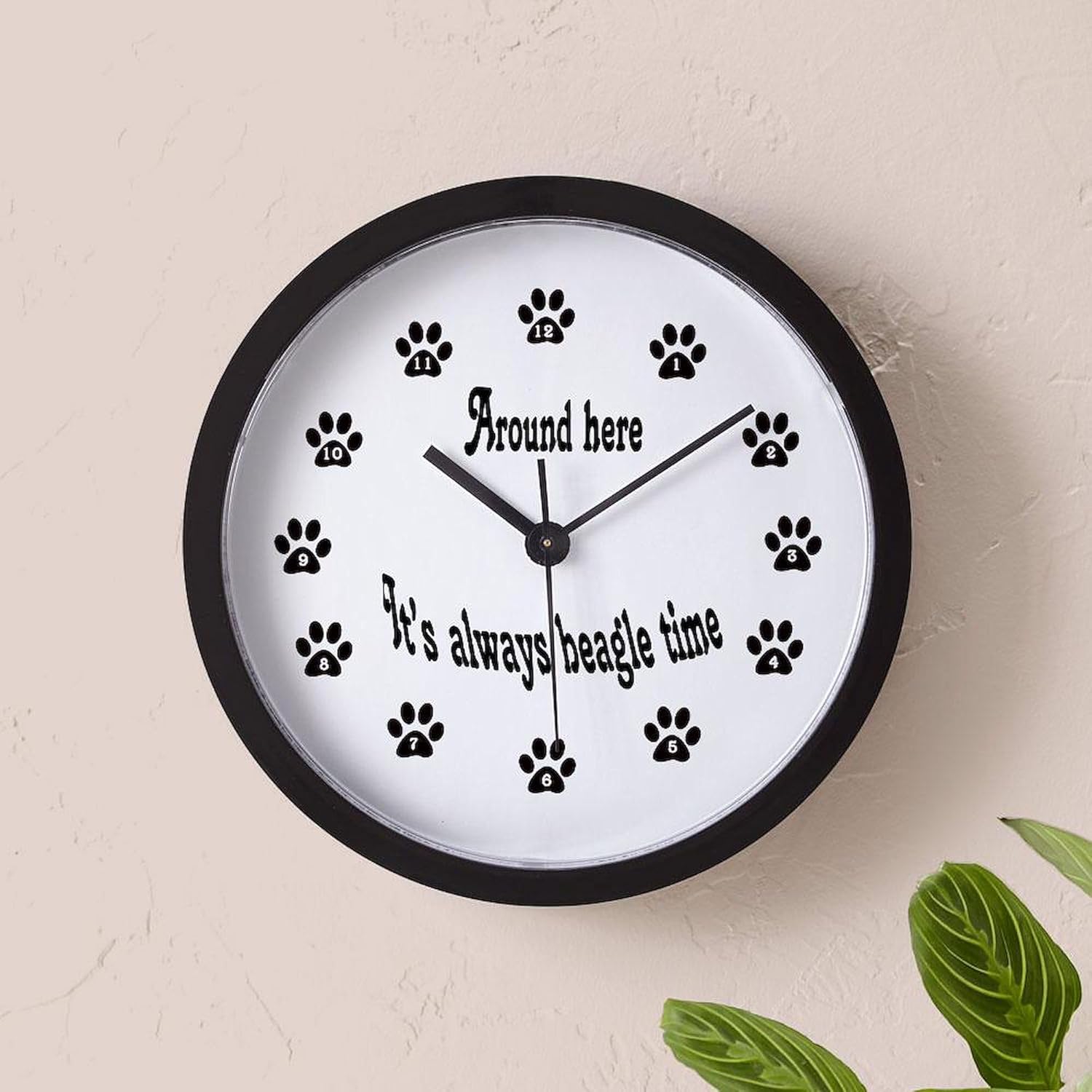 CafePress Always Beagle Time/Paws 10" Wall Clock for Livingroom, Kitchen, or Office