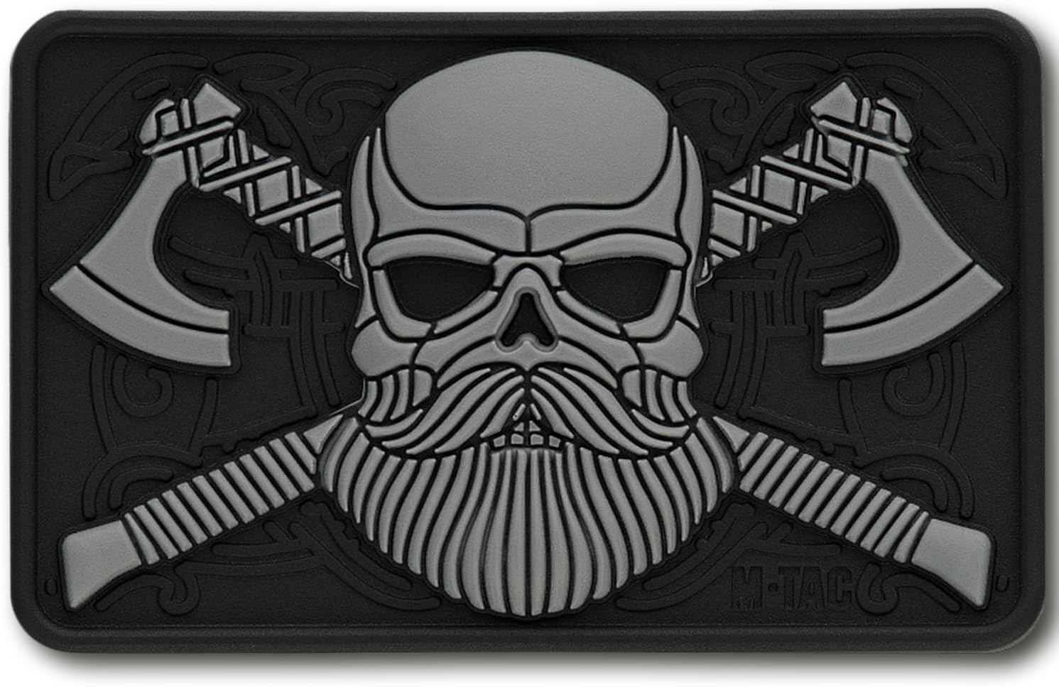 M-Tac Tactical Beard Skull Patch - Morale Patch for Military Gear Army Patches for Clothes, Jackets, Backpacks, Hats Patch with Hook Fasteners