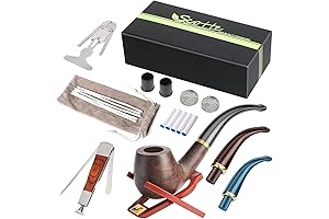 Pear Wood Root Smoking Pipe with Glass Sherlock Pipe