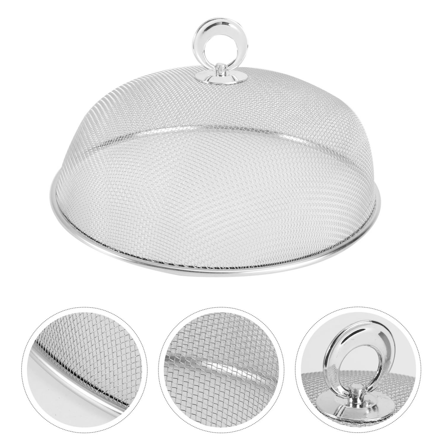 Cubierta redonda de malla de metal para alimentos, reutilizable, protector de alimentos, cubierta de malla para alimentos, tiendas de campaña, picnic, alimentos, paraguas, cubiertas de pastel para
