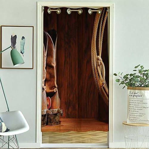 Miniatura 3 de Cortinas para Habitacion Western Personalizar Decoración de Puerta Cortinas de Privacidad Cortinas para Ventanas de Cuarto Reductor de Luz (Ancho)