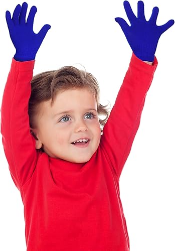 Miniatura 5 de 3 pares de guantes para niños pequeños, guantes de punto cálidos de invierno, guantes de dedo completo para niños y niñas