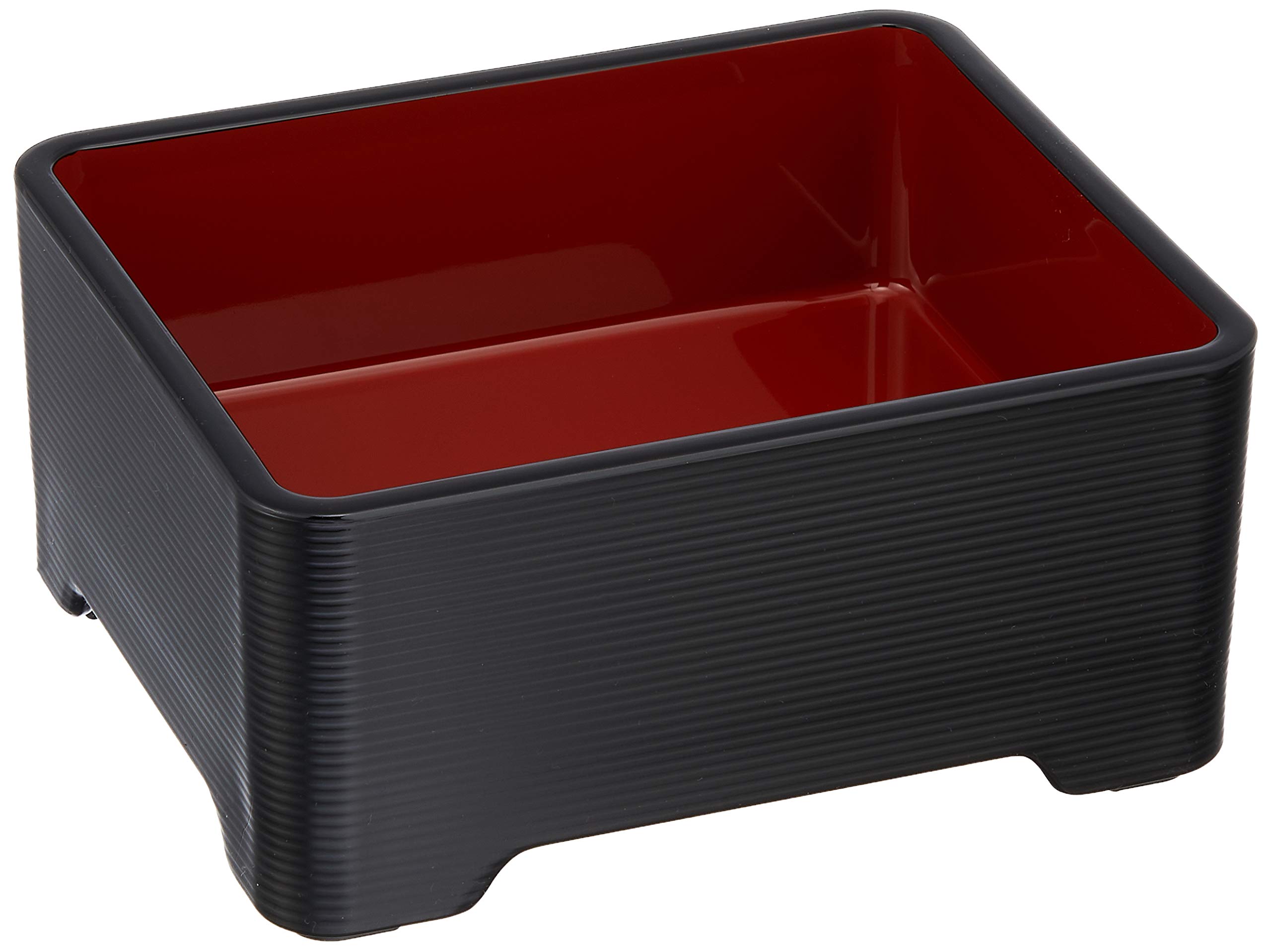 Amazon｜若泉漆器 うなぎ重 象足千筋丼重 黒内朱塗 1段 1-571-1