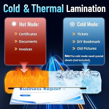 A3 Laminator Machine with 30 Laminating Sheets | Fast Warm-Up No Jam Laminator, 11x17 Cold & Thermal Laminating Machine for Home School Office