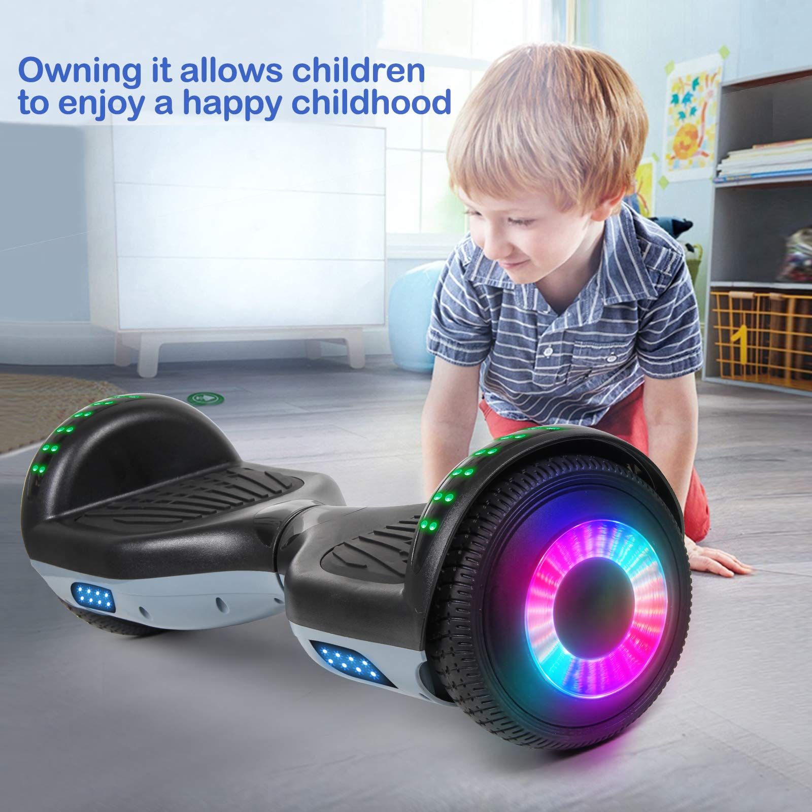 SISIGAD Hoverboard with Bluetooth Speaker and Led Lights, Smart 6.5