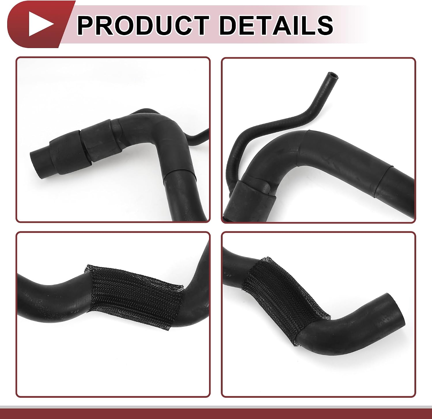 1 Pcs Radiator Coolant Hose for Toyota RAV4 2.5L 2006-2012 Engine Heater Hose No.1657128250 Black Rubber
