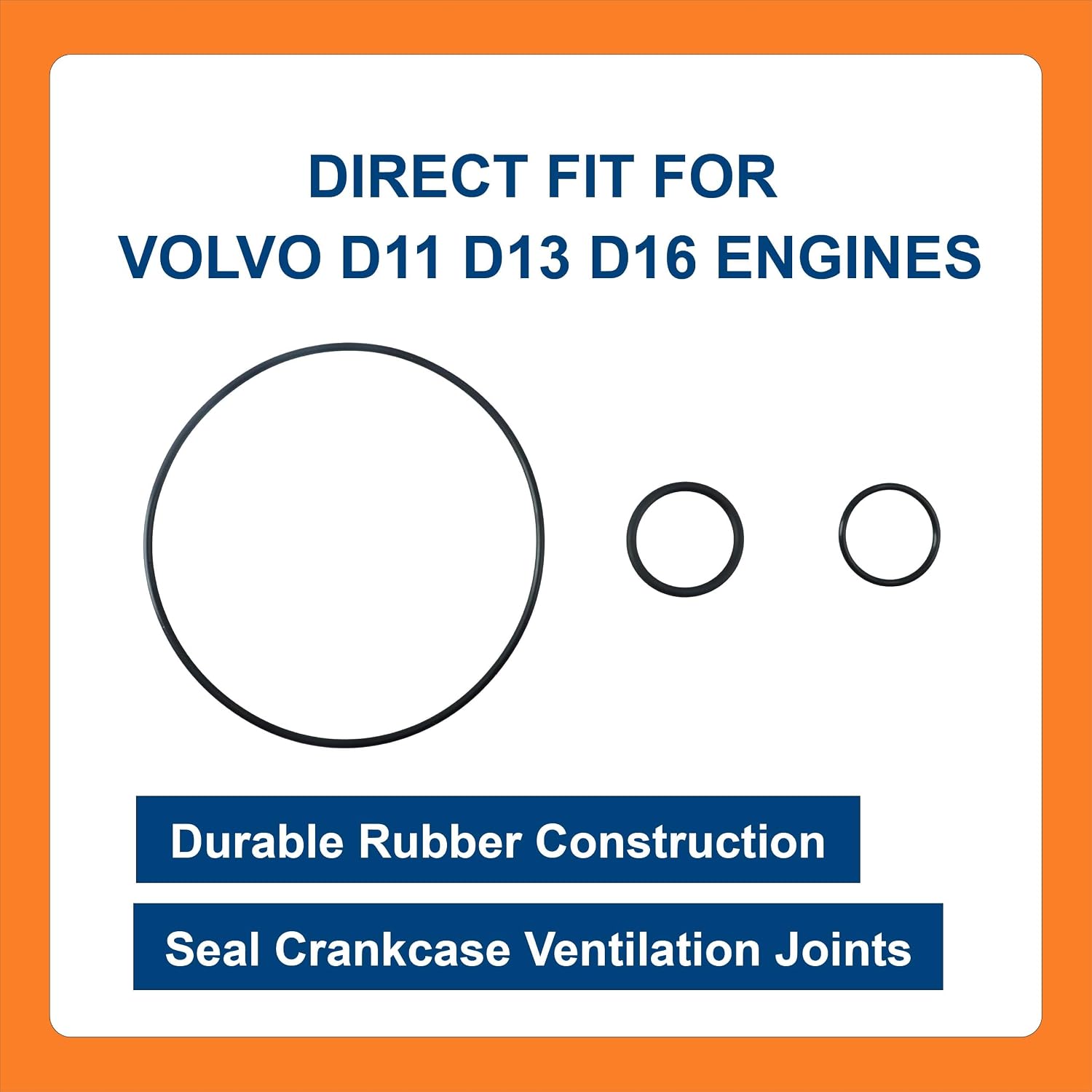 BTS-21976104 O-Ring Set, Crankcase Breather Seal Kit Compatible with Volvo D11 D13 D16 Engines, 1 Set Aftermarket Replacement for OEM 21976104, Kit de O-Ring Separador de Aceite