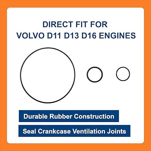 Miniatura 3 de BTS-21976104 - Juego de juntas tóricas para cárter compatible con motores Volvo D11 D13 D16, 1 juego de repuesto para OEM 21976104, kit de junta