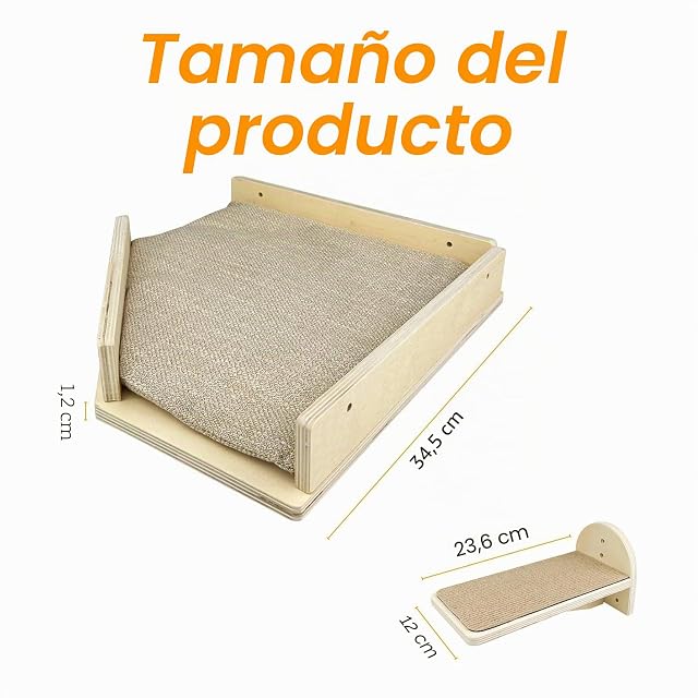 Foto 2 de 8 de Comzantor 4 Piezas Escalera Gatos, Estanterías, Set de Pared Escalada Estante Montado para Jugar