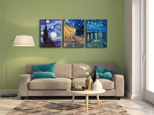 Vista 70 de Wieco Art Great Wave of Kanagawa Katsushika Hokusai 3 piezas modernas sobre lienzo estirado impresiones sobre lienzo, arte de pared para decoración