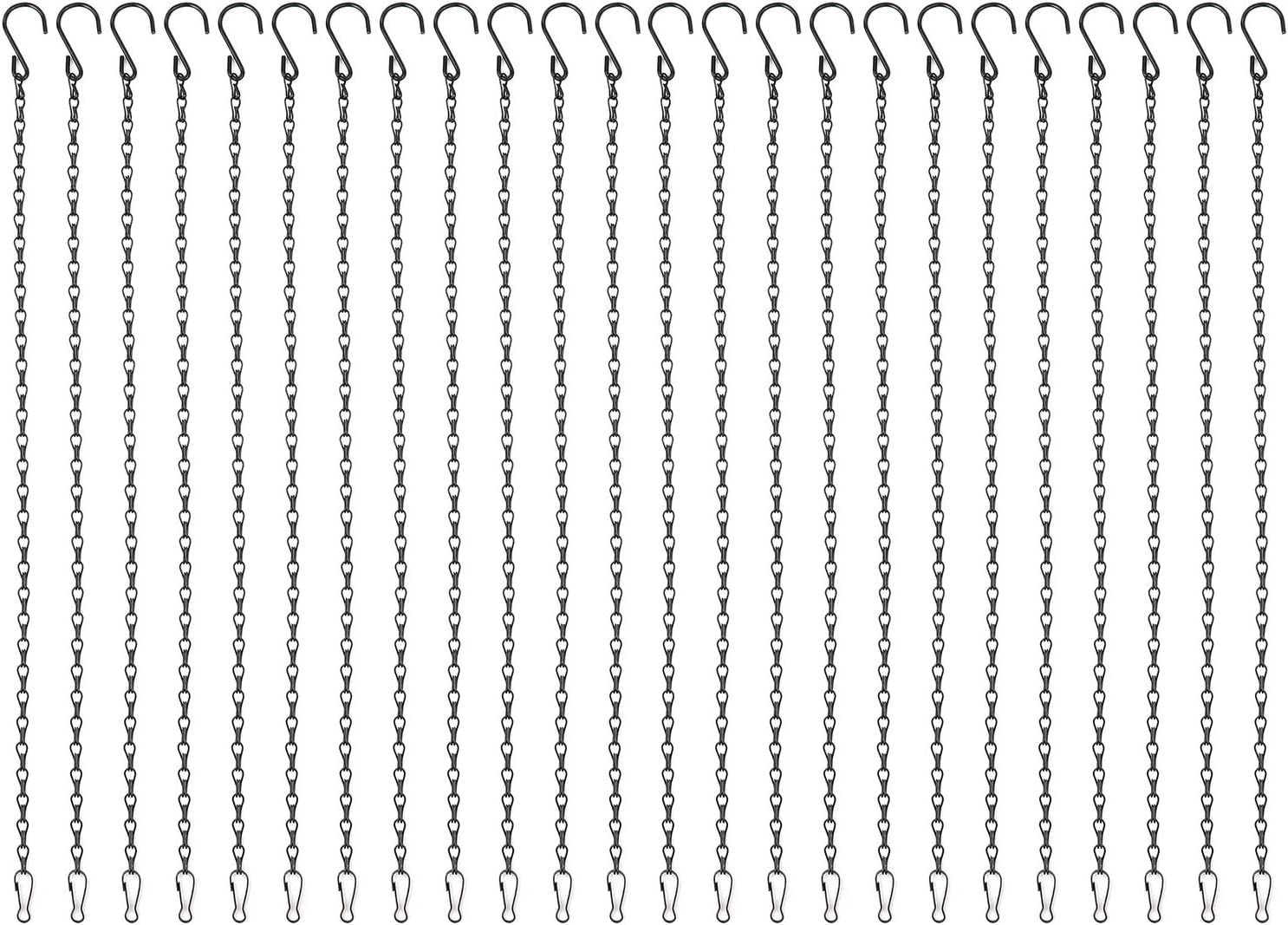 Foraineam 24 Pack 19.7 Inches Hanging Chains Garden Plant Hangers for Bird Feeders, Planters, Billboards, Lanterns and Ornaments