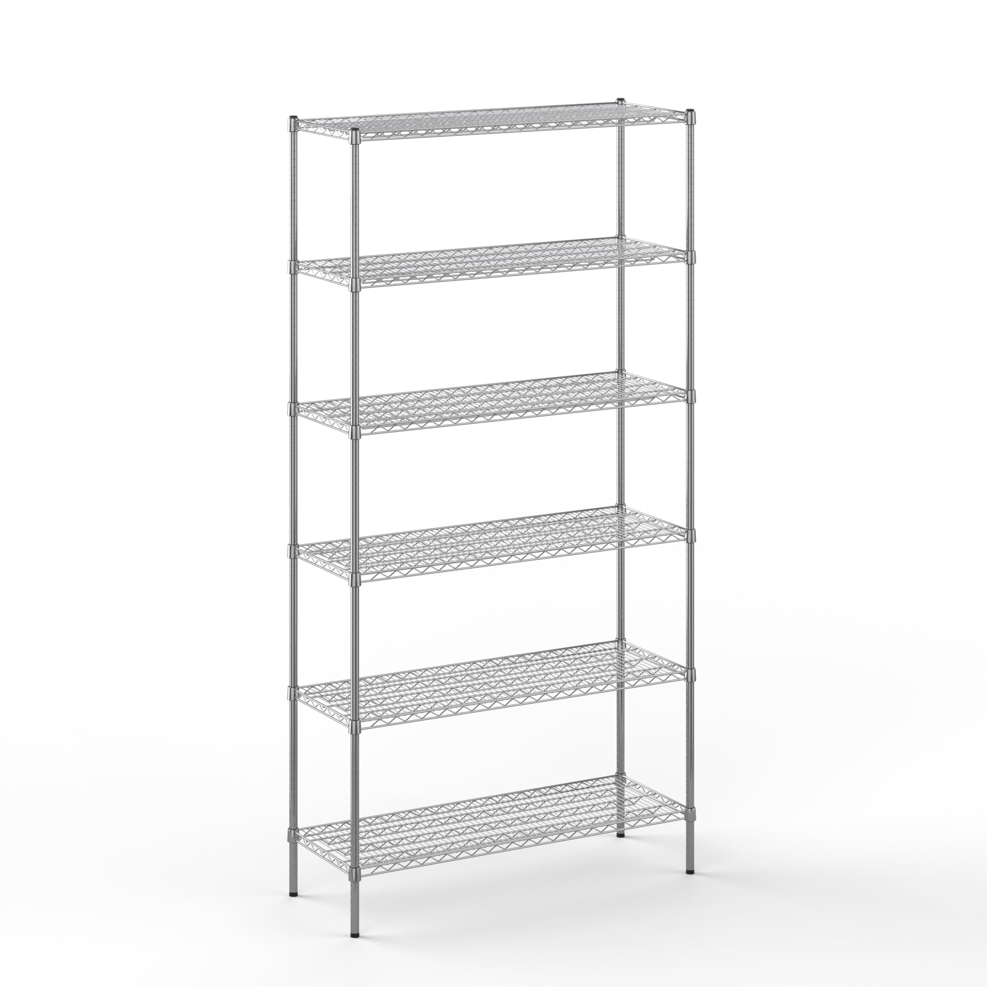 Wire Shelving Kit | NSF Commercial Storage Rack Unit (6-Tier | 96" Height, 18" Deep x 48" Wide)
