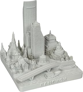 VILLA CRAFT Bangkok City Skyline 3D Model Matte White 4.5 Inches