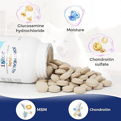 Miniatura 2 de Suplemento para el cuidado de la cadera y las articulaciones con glucosamina, condroitina, MSM para perros de todas las razas y edades, sabor a