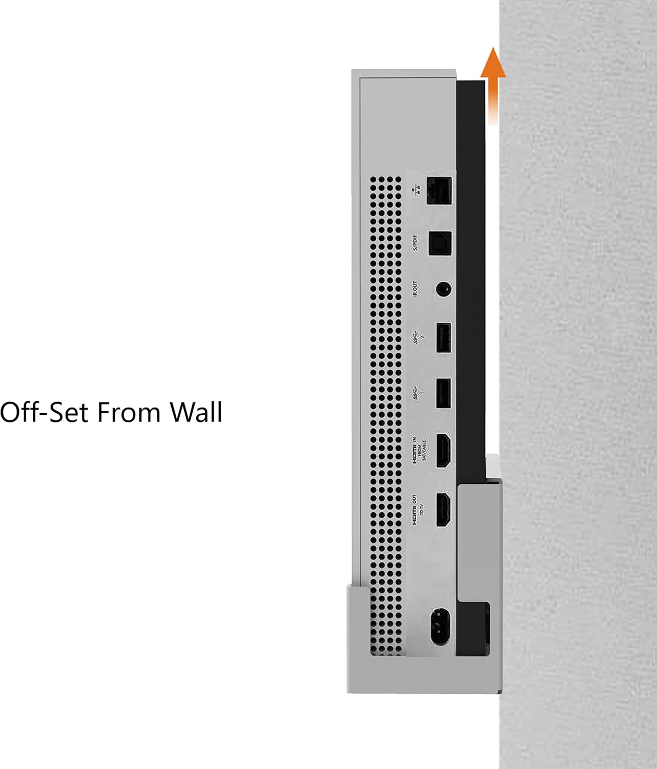 Monzlteck Wall Mount for Xbox One S，All Metal Vertical Hanging On Wall with Power Botton Left/Right,Wall Shelf Bracket for Xbox 1S